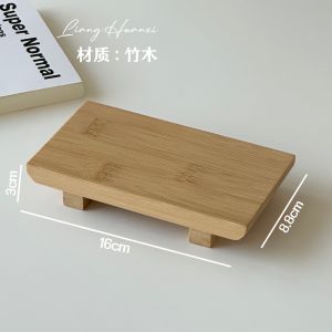 Retro Bamboo Wood Incense Perfume Tray Jewelry Storage Plate Key Holder Entrance Home Decoration Accessories Wooden Material