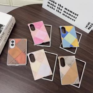 Luxury Z Fold8 Wide Retro Color Blocking Leather Patterned Case for Samsung Galaxy Z Fold 8 Shockproof Bumper Ins Y2K Slim Cover