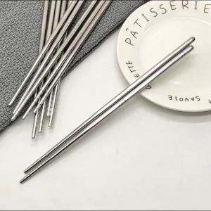 Stainless Steel Chopsticks (5pairs/pack) Reusable Non-Slip Chopstick SUS 304 Stainless Steel Chopstick Pengepit Keluli