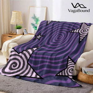 Purple Swirl Zebra Star Flannel Blanket Warm Soft Halloween Christmas Decorative Couch Warm Cozy All-Season Gift
