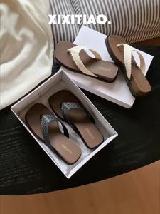 XIXITIAO | Thin Straps Woven Toe Sandals Slip-resistant Thick Sole
