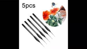 OUHOE | 5Pcs 00000 Precision Fine Tip Paint Brush Set For Acrylic Models Mini Miniature Detail Nylon Hair Thin Extra Fine Paintbrushes