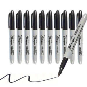Bộ 6 Đầu Mịn Màu Đen Bút Đánh Dấu Vĩnh Viễn Chống Thấm Nước Nhanh Khô Chống Nhòe Cho Đồ Dùng Văn Phòng Và Trường Học