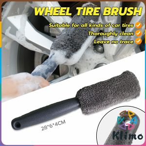 KLIMO Car Wash Cleaning Portable Wheel Brush Microfiber Wheel Tire Rim Brush Auto Trunk Tools 28cm