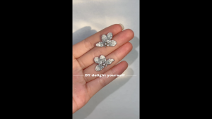 DY ต่างหูผีเสื้อ ต่างหูคริสตัล ต่างหูแฟชัั่น ก้านเงินS925 สไตล์เกาหลี สวยงาม น่ารัก ใส่ออกงาน