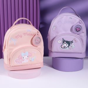 Adorable Mini Cartoon School Bag for Primary Students Meow Cat Design Double Shoulder Bag Childrens Backpack Cute Travel Bag