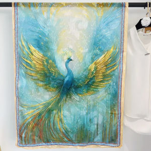 Spring Summer New Floral Print Silk Scarf Korean Style Large Size Versatile Accessory Travel Hairband Womens Fashion Accessories