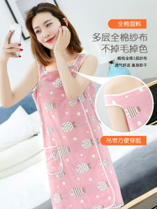 Khăn Tắm Vải Cotton Nguyên Chất Nhanh Khô Cho Nữ Váy Tắm Vải Cotton Mùa Xuân 2025 Kháng Khuẩn Dùng Tại Nhà Spa