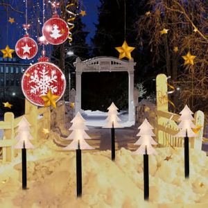 ไฟ LED พลังงานแสงอาทิตย์สำหรับตกแต่งสวน 5 ชิ้น/แพ็ค กันน้ำ เหมาะสำหรับทางเดิน สนามหญ้า งานปาร์ตี้ วันหยุด และลานบ้าน