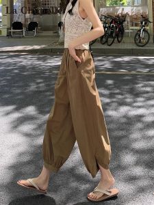 La Chapelle American Style Harlan Pants Womens Spring Autumn Wide Leg Small Size Nine Points Rutabaga Thin Sporty Cotton