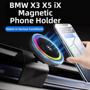 Magnetic Clip-On Wireless Charging Cell Phone Mount For BMW X3 X5 iX 2025-2027