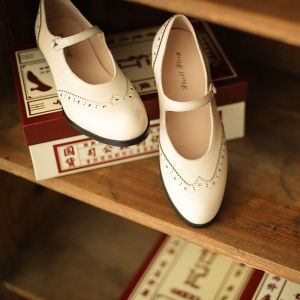 Xu Xing Ji Margaret Lin Weicheng Vintage Mary Janes Cheong Sam Shoes Wine Glass Heels Women Fashion Single Shoes Pig Skin