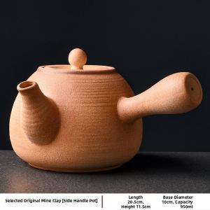 Chinese Style Side-handle Boiling Teapot Coarse Pottery