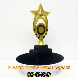 BE-SM019 Plastic Trophy Screw Medal | Trofi Plastik | Custom Logo Available