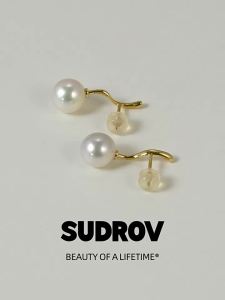Elegant Designer 18K Gold Pearl Earrings