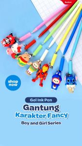 1buah Pulpen Gantung Rantai Boneka BESAR / Pulpen Gel Gantung Fancy