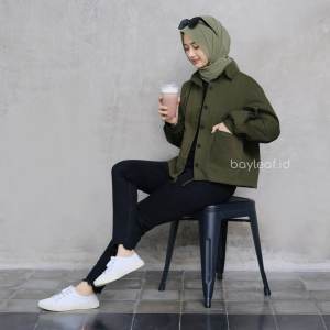 Bayleaf.id Kanza Jacket Wanita Material Canvas/Outer Wanita
