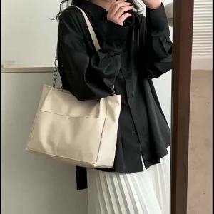 Texture Big Bag for Women 2023 New Korean Style Fashionable Large Capacity Soft Leather Shoulder Bag Womens Tote Bag Commuter Bag