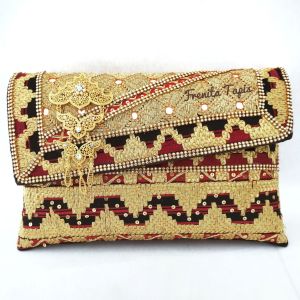 CLUTCH TAPIS / TAS TAPIS / TAS WANITA / CLUTCH WANITA MOTIF ZIGZAG KETIK TUTUP MIRING KHAS LAMPUNG