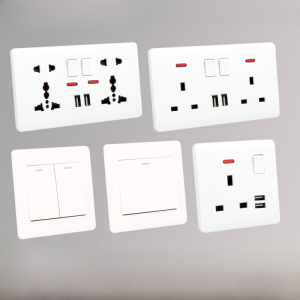 British Standard White Socket Panel 20A USB UK Version Hong Kong Style Electrical Regulation Switch Socket Set International Electrician