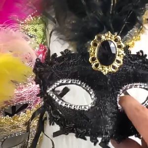 Topeng Renda Bulu / Topeng Pesta Wanita / Masker Bulu Merak setengah / Topeng Wanita Seksi