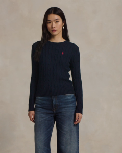Polo Ralph Lauren Women Cable-Knit Cotton Crewneck Sweater [Sale]