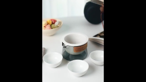 Portable tea set Stackable teapot set ironing design Outdoor camping tea set a pot of three cups gift