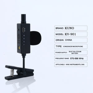KUNO Wireless Microphone for Saxophone - Outdoor Performance Professional Recording Portable Sound Pickup