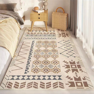 VIKAMA French Crystal Velvet Carpet Cream Style Living Room Coffee Table Rug Bedroom Bedside Rug Home Decoration