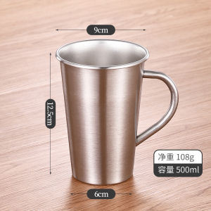 Creative Stainless Steel Beer Mug 500ml Outdoor Camping Shatterproof Bar Commercial Use with Handle Outdoor Camping Cup