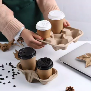 [10 PCS] Wadah Tataan Tempat Gelas Kopi Teh Cup Holder 2 in 1 Bisa di Belah / Cup Tray Drink Holder