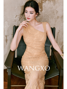 WANGXO | Đầm Bodycon Dáng Asymmetric Vai Trễ