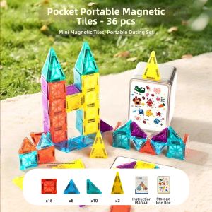 Portable Mini Magnetic Building Tiles 3-6 years