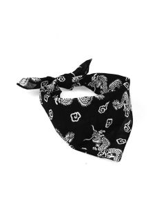 Outdoor Sports Mens Headscarf Neck Warmer Triangle Motorcycle Face Towel Y2K Chinese Character Dragon Square Scarf