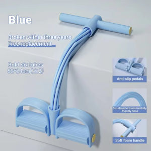 2PCS Multi-Functional Four-Tube Pedal Tensioner Yoga Elastic Band 6 Ropes Resistance Bands Pilates Strap Removable Yoga