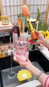 long handle dead end cleaning long handle cup brush 3 in 1 soft sponge cup brush removable sponge brush bottle baby cup brush