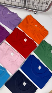 เสื้อยืด สีพื้น แขนสั้น คอกลม ผ้าTK ใส่สบาย Sk.fashion (งานsize.S-XL) พร้อมส่งจากไทย