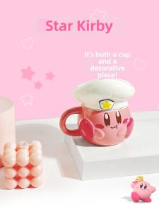 Kirby Star Themed Ceramic Mug With Lid