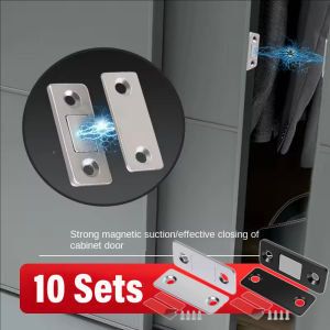 YESPERY 10Sets Magnetic Cabinet Catch Ultra Thin Strong Magnets Door Stopper Invisible Adhesive Drawer Magnet Lock for Kitchen Closet Closer