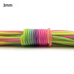 ⑥ Rainbow Paracord Rope 2mm/3mm/4mm 7 Strands Climbing Parachute Rope Survival Gear Bracelet Durable Cord for Outdoor Activitie