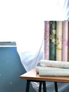 European Wallpaper Self-Adhesive Pastoral Flower Luxury Wall Stickers Self-Adhesive Bedroom Living Room Home Background Wall Wal