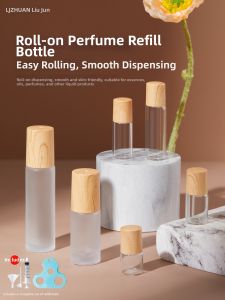 Wood Grain Roll-on Glass Sample Bottle 6ml