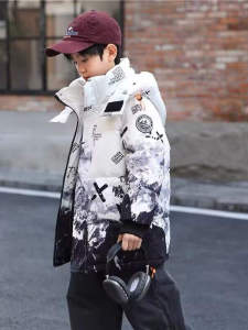 New Childrens down Jacket Medium Length Thick Warm Winter Outerwear for Boys Ages 5-14 Duck down Filled Casual Style