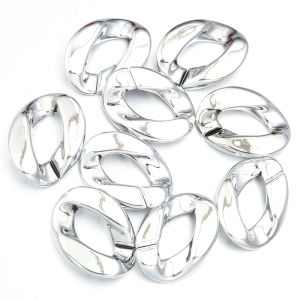 10pcs/lot Acrylic Link Chain Clasp Gold Plated Twisted Open Buckle Beads Connectors For DIY Jewelry Making Necklace Keychains