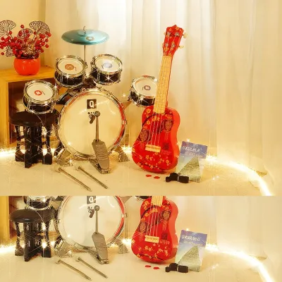 QIAOWABAOBEI | Childrens Drum Set Toy 1-5 Year Old Boys and Girls Birthday Gift