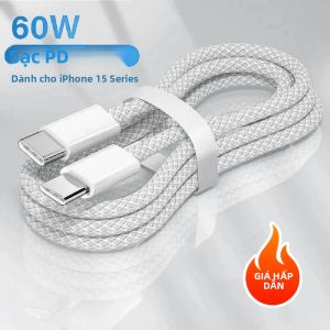 Cáp Sạc Nhanh USB C Sang Type C 60W Cáp Sạc Bện Cho iPhone 15/17 Android Samsung Huawei Cáp Dữ Liệu Điện Thoại Di Động PD