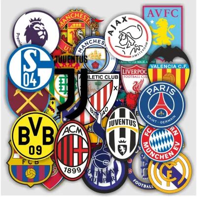 (24pcs) Sticker Pack Club Sepakbola Dunia Stiker Manchester United Juventus Real Madrid Milan Barcelona