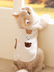 เสื้อคลุมน่ารักสำหรับแมวเด็ก ชุดฤดูใบไม้ร่วง ชุดกระดูกไหปลาร้า ขนไม่หลุด ชุดฤดูใบไม้ผลิ ชุดฤดูใบไม้ร่วง ชุดฤดูหนาว สำหรับแมวและแมวสัตว์เลี้ยง