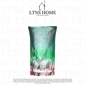 แก้วน้ำคริสตัลไอซ์เบลนด์ LTNS เรียบง่าย สไตล์นอร์ดิก ผู้หญิง แก้วน้ำนม กาแฟ น้ำผลไม้ สีไล่ระดับแบบวินเทจ ใช้ได้หลากหลาย