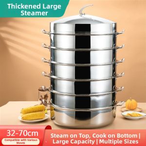 YANXING | Multi-layered Extra Large Stainless Steel Steamer Suitable for Induction and Gas Stoves